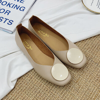

Grandma shoes flat soled 2019 new Chunbai Korean version shallow mouth fairy retro evening single shoe bean shoes