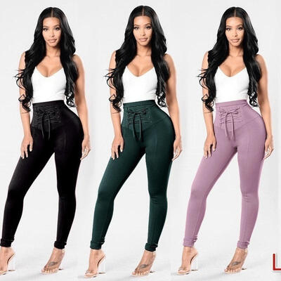 

Women High Waist Slim Skinny Leggings Stretchy Pants Jeggings Pencil Pants