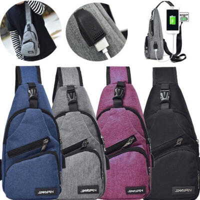 

New Fashion 2018 Men´s Sling Bag With USB Charging Chest Pack Crossbody Shoulder Bags