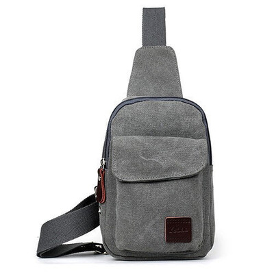 

Men Retro Canvas Sling Chest Bag Zipper Shoulder Bag Cycling Bag Messenger Bags