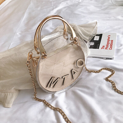 

Ins spring&summer new net red transparent jelly bag womens new 2019 hand bill of lading shoulder bag chain messenger bag