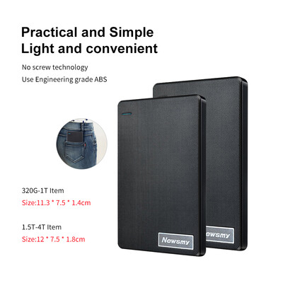 

Newsmy USB20 Mobile Hard Disk 25 Inch File Data Backup Storage Non- slip Wear-resistant Stable Mobile Hard Disk Black 320GB