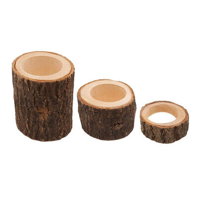 

Wooden Succulent Plants Flowerpot Bark Handicraft Handmade Table Ornaments