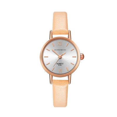 

New Product Women Watches Rose Border Dial Ladies Fashion Quartz Wristwatch Featured Leather Strap Clock Relojes Para Mujer