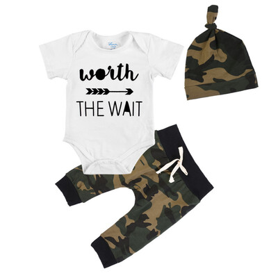 

Baby Boys Clothes Set Short Sleeve Outfits Infant Jumpsuit Long Floral Pants Clothing Set 3pcs