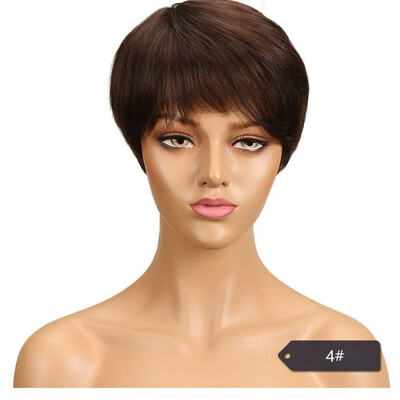 

Noble Peruvian Straight Human Hair Wigs For Black Women Remy Non Lace Front Human Hair Wigs With Bangs Perruque Cheveux Humain