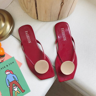 

Slippers out of the women in 2019 new summer fashion 100-way red ins cool slippers flat bottom flip-flops flip-flops