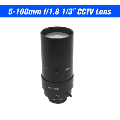 

5-100mm CS F18 Lens 13" Manual Iris & Focal Length Varifocal Zoom CS-Mount Lens for Security CCTV Camera