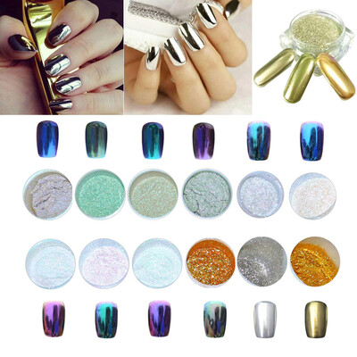 

〖Follure〗LULAA 12 Colors Nail Glitter Shinning Nail Mirror Powder Makeup Art DIY Chrome