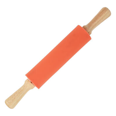 

Wooden Handle Silicone Rolling Pin Non-Stick Flour Baking Pastry Roller