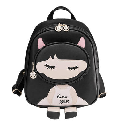 

Cute Women PU Leather Shoulder School Bag Girls Casual Zipper Mini Backpack