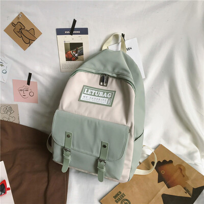 

Insfeng schoolbag female Korean version of senior high school students simple Baitao Campus Trendy Canvas backpack shoulder bag Mo