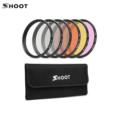 

SHOOT XTG422 6-in-1 58mm Action Camera Diving Filter Set Includes ND2UVCPLRedPurpleYellow Filters for GoPro Hero 567 Black