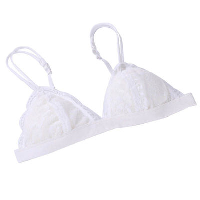 

Women Solid Floral Sheer Lace Bra One Piece Wireless Cute Ladies Crop Top Female Lingerie