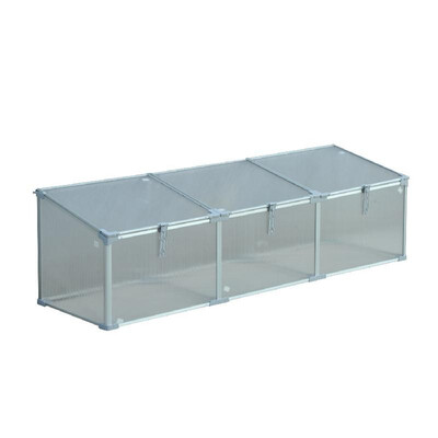 

71" Aluminum Vented Cold Frame Greenhouse - SilverTransparent