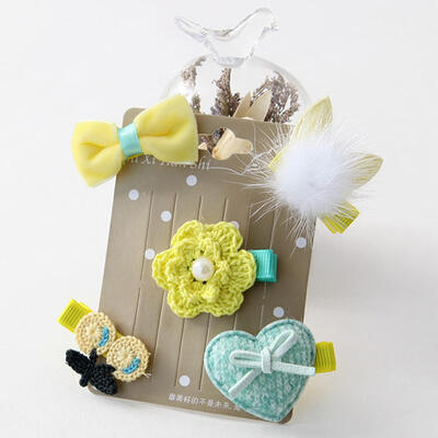 

Cute Kids Girls Hairpins Rubber Hair Clips Rope Headwear Set Accessories