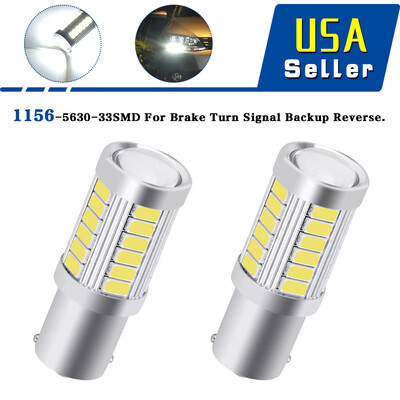 

2X 1156 BA15S White 33SMD 5630 Chip LED Tail Brake Light Bulbs 1141 1073 6000K