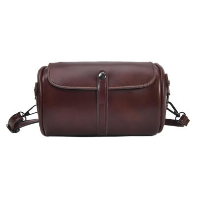 

Vintage PU Leather Shoulder Packs Solid Color Women Men Crossbody Bags