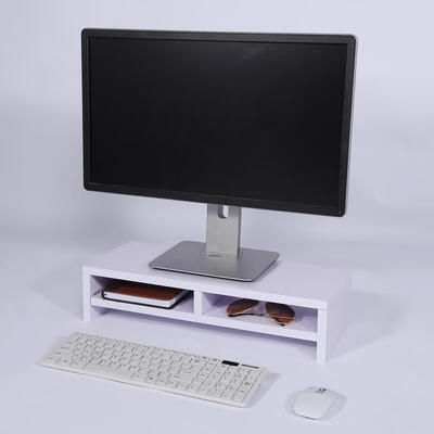 

Desktop Monitor Stand LCD TV Laptop Rack Computer Screen Riser Shelf Office Desk Purplish White screen platformMonitor shelf
