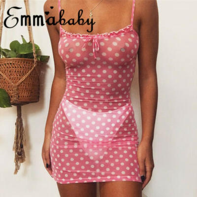 

Women wave point Mesh Sheer Bodycon Pencil Evening Clubwear Party Mini Dress