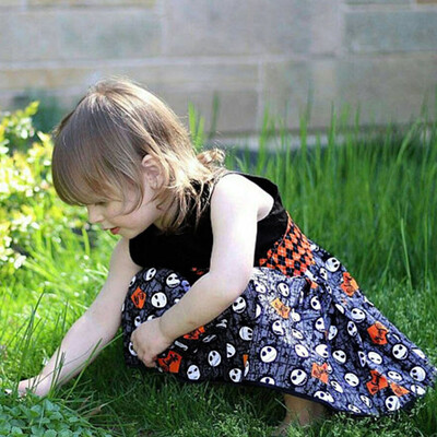 

Infant Toddler Baby Girls Cartoon Bow Party Dress Halloween Clothes Dresses