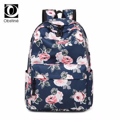 

Nylon Waterproof Backpack Women Large Capacity Ladies 15 Inch Laptop Backpacks Travel Bags for Girls Printing Back Pack Floral