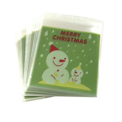 

Toponeto 100PC Self Adhesive Plastic Seal Bag Cookies Candy Wrapping Bags Christmas Pouch
