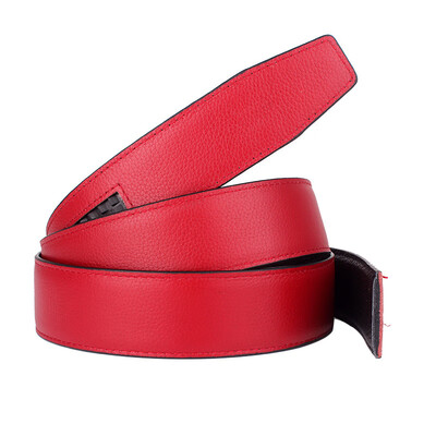 

The birth of the red belt mens leather without buckle automatic buckle middle&young first layer cowhide belt belt belt