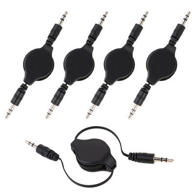 

5pcs 35mm TRS Flexible Stereo AUX Cable Retractable Extend Audio Cables