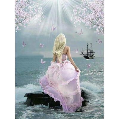 

5D DIY Full Drill Diamond Painting Pink Lady Cross Stitch Embroidery Mosaic