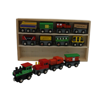 

Ktaxon Kids Wooden Train Set - 12 Piece Wooden Toy Train Cars Set - Perfect Toy for Boys&Girls