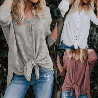 

Popular Women´s Long Sleeve Loose Blouse Casual Shirt Summer Tops T-Shirt Hot Sale