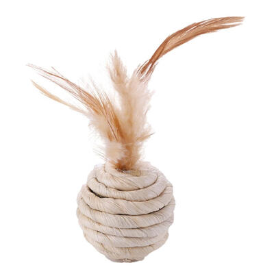 

Pet Cat Toy Funny Ball Shape Tumbler Cats Kitten Interactive Toys wFeather