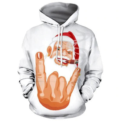 

Men Women Christmas 3D Hoodies Printed Santa Claus Pullover Sweatshirts