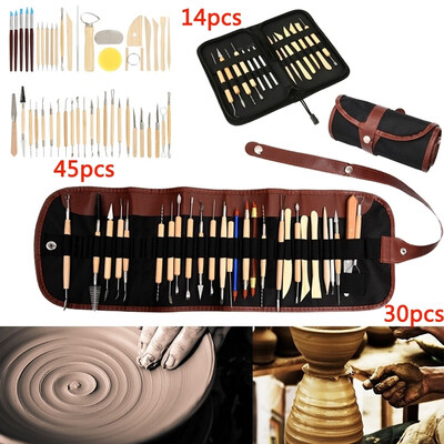 

143045Pcs Pottery Wood Sculpting Tools Set Ceramic Clay Tool for Beginners Professional Art Crafts