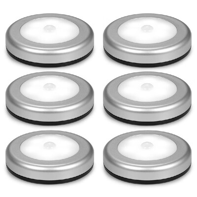 

Pack of 6 Ultra-Bright LED Magnetic Motion Sensor Light Battery Operated Cordless Wall Night Lamp with Double-Sided Adhesive Pad f