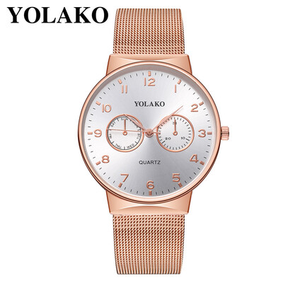 

Gobestart YOLAKO Mens Quartz Stainless Steel Band Newv Strap Watch Analog Wrist Watch