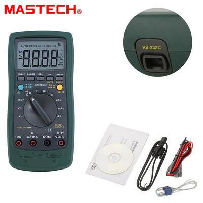 

Mastech MS8226 DMM 3 34 Digital Multimeter Auto Range Capacitance Resistance Temperature Backlight & PC interface cable