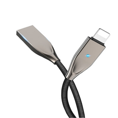 

Fast Charging Auto Disconnect Cable With LED Indicator Nylon Shielded Braided USB Data Sync Cable For iPhone X 8 Plus 7 7s