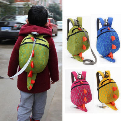 

Child Kids Cartoon Dinosaur Adjustable Backpack Bag Anti-Lost Schoolbag