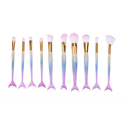 

10pcsset Fish Tail Makeup Brush Foundation Powder Makeup Cosmetic Tools