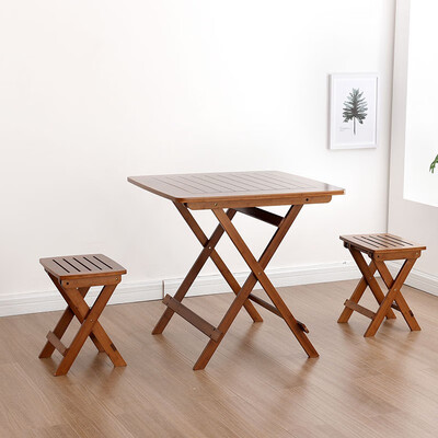 

XIAOZHUJIANG New brown folding table 60 long modern simple portable portable small square table 4227