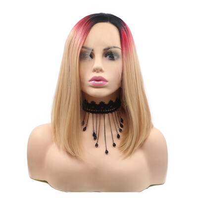 

Dolago Straight Synthetic Hair Lace Front Bob Wigs for Black Women