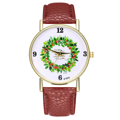 

Fashion Christmas Gift Men And Women Students Watch Christmas Tree Snoman Deer Santa Claus Quartz Watch &Ff