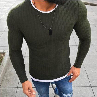 

SUNSIOM Mens Winter Warm Cotton Low Neck Pullover Jumper Sweater Tops Round Neck