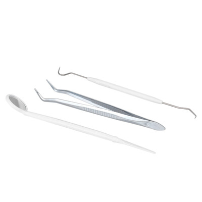 

3pcsSet Stainless Steel Dental Tools Kit Double Head Dental Tool Teeth Scraper Dental Probe Set Practical
