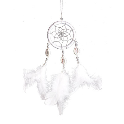 

White&Pink Dreamcatcher Handmade Dream Catcher Net With Feather wall windows door Hanging Decoration Craft wind chime Home Decor