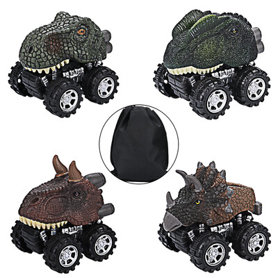 

4PC Childrens Day Gift Toy Dinosaur Model Mini Toy Car Back Of The Car Gift