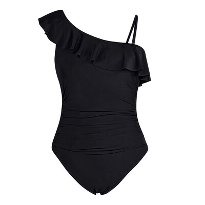 

Saidsome Women One Piece Off Shoulder Swimwear Asymmetric Ruffles Monokini Bathing Suits