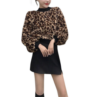 

Women Leopard Print Hoodies Fashion Pullover Long Sleeve Casual Loose Short Hoodies Tops